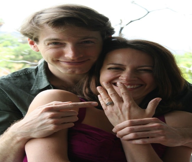 Fran Kranz smiling with his wife Spencer Margaret Richmond.